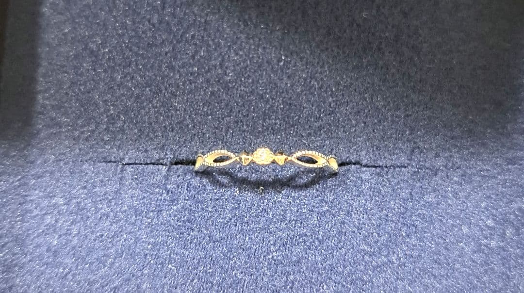 K10WG 5号 　ダイヤモンドリング　　透かし模様 ミル打ち リング K10イエローゴールド ダイヤモンド アクセサリーPePe