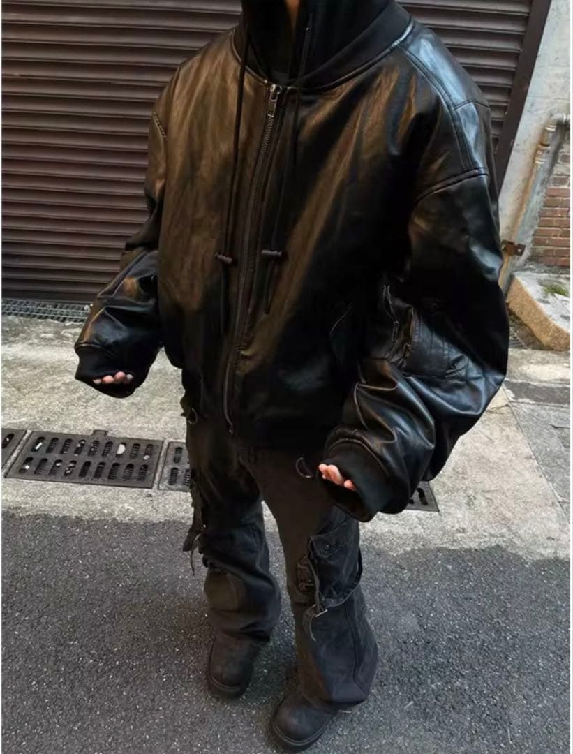 y2k ENTIRE STUDIOS moto 似bomber jacket短丈