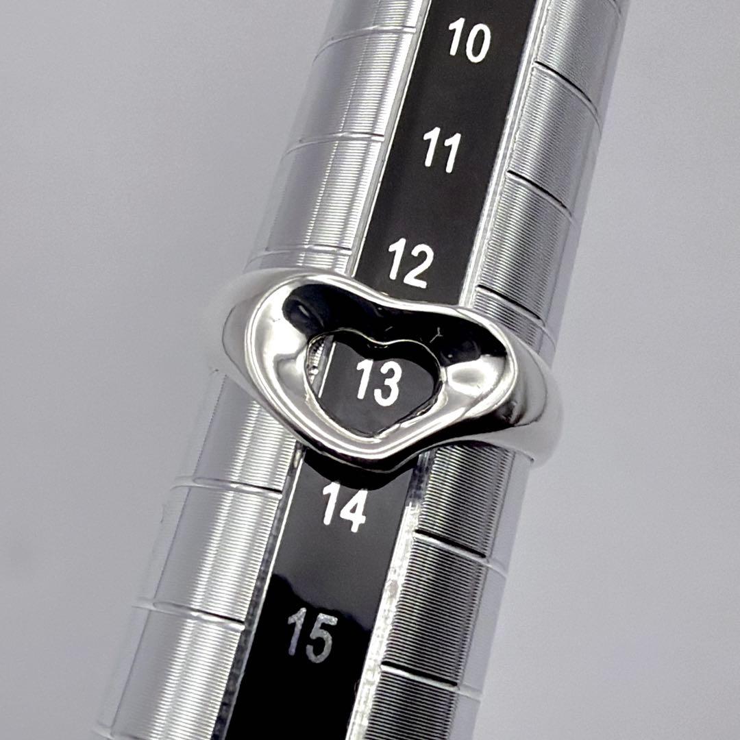 極美品 新品仕上げ ティファニー オープンハート リング 13号 シルバー