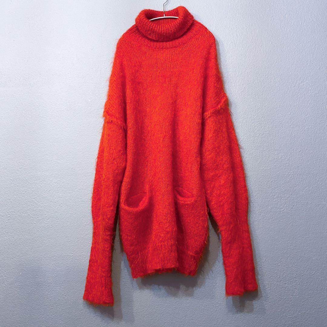 マルジェラ オーバーサイズモヘヤニット 赤 Sサイズ 54h23 Maison Margiela 14 メゾンマルジェラ 4つタグ ミドルゲージ