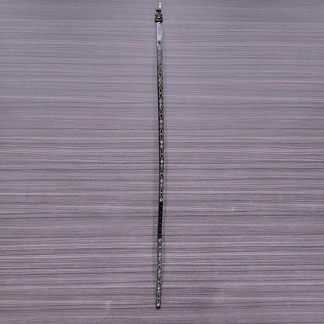 クロス青□本革レザーフルスタッズナローベルト☆アメカジヴィンテージ