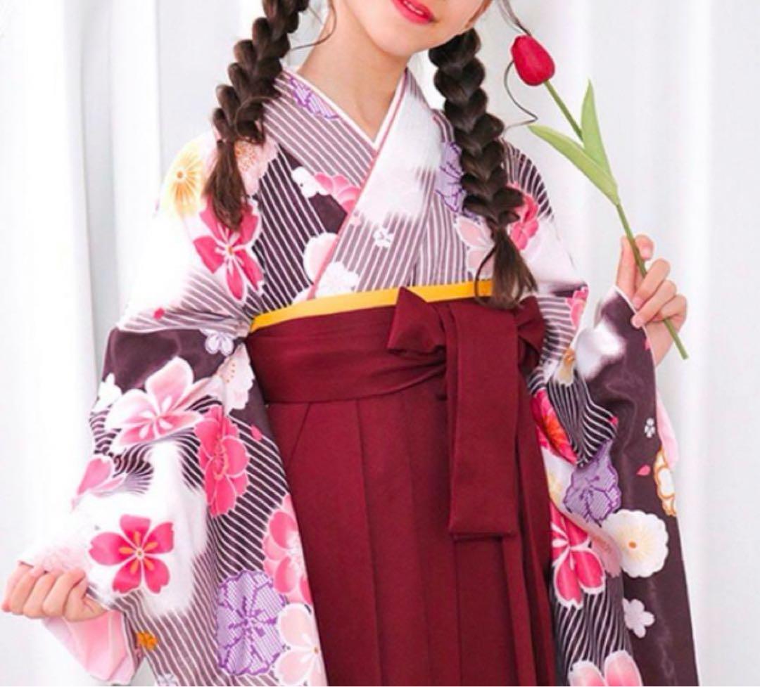 京越 簡易着付袴 5点セット 女の子用 KYOETSU（京越） 着物 ガールズ 簡易袴 5点セット ( 二尺袖 + 帯 + 袴