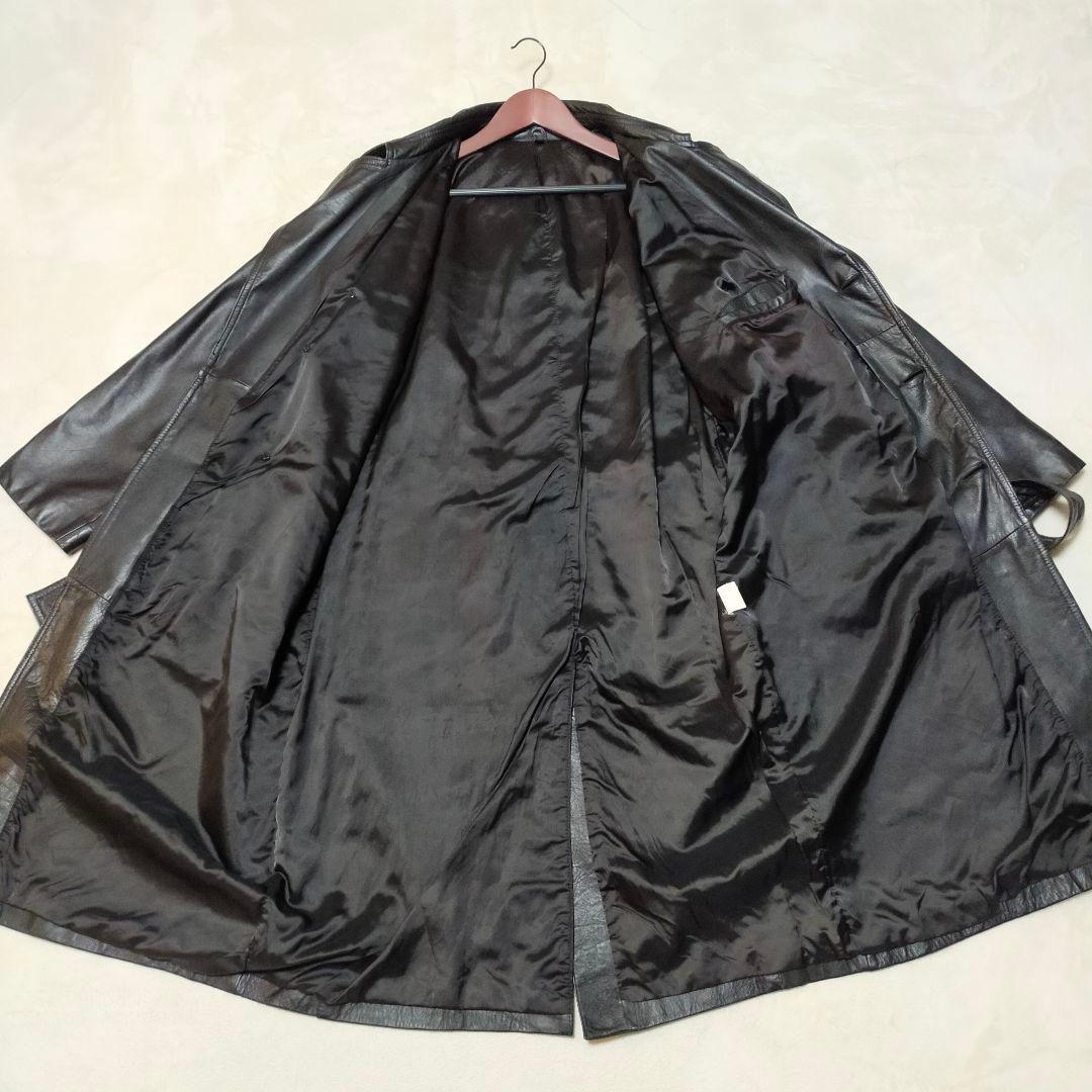 オールレザー スーパーロングトレンチコート 本革 L〜XL程度