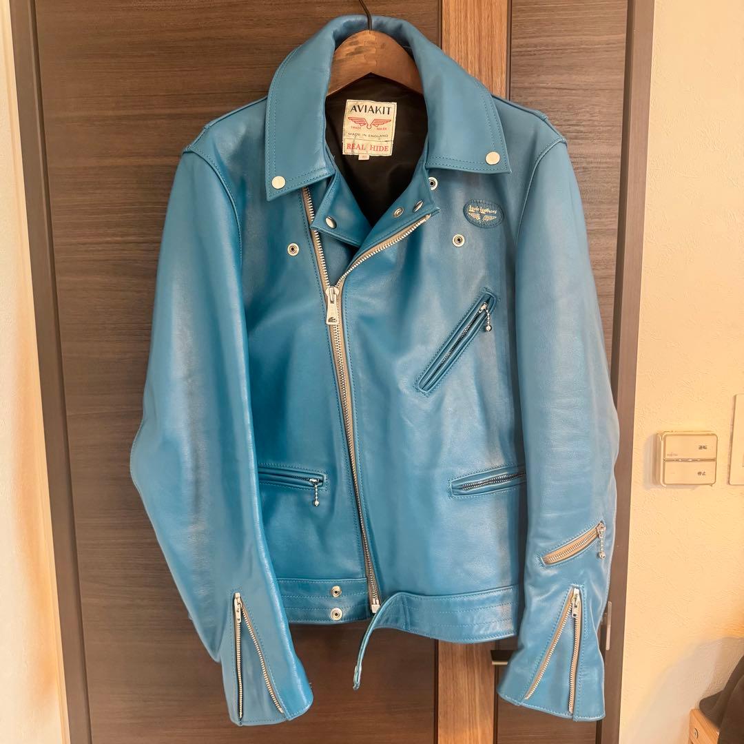 40】ルイスレザーサイクロンヴィンテージターコイズホースハイド