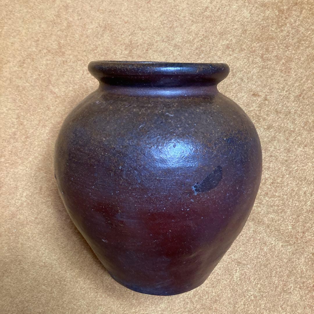 江戸時代　常滑焼壺　花器￼高27.5×径27.5×口17.5×底￼14.5cm