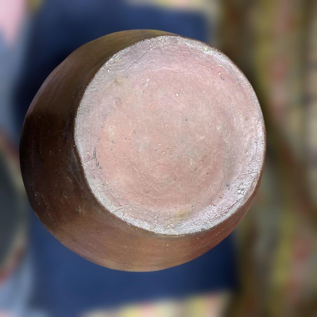 江戸時代　常滑焼壺　花器￼高27.5×径27.5×口17.5×底￼14.5cm