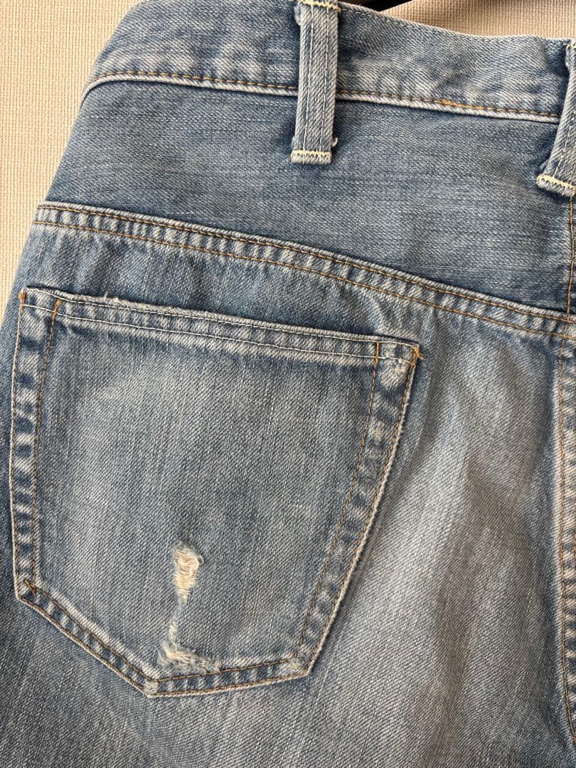 1/31まで価格】 45R 再び ライ麦デニム クロスビー5 ハッチとお花刺繍