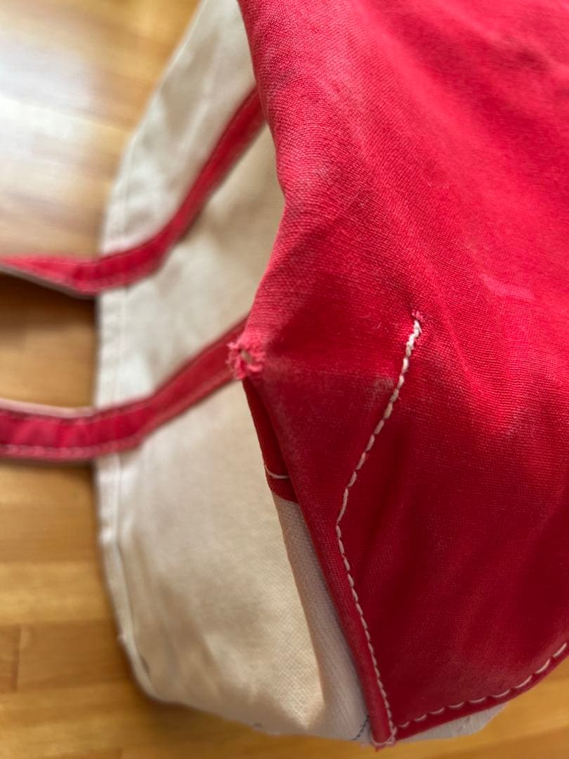 70s 80s L.L.BEAN トートバッグ サイドタグ 赤 M ヴィンテージ