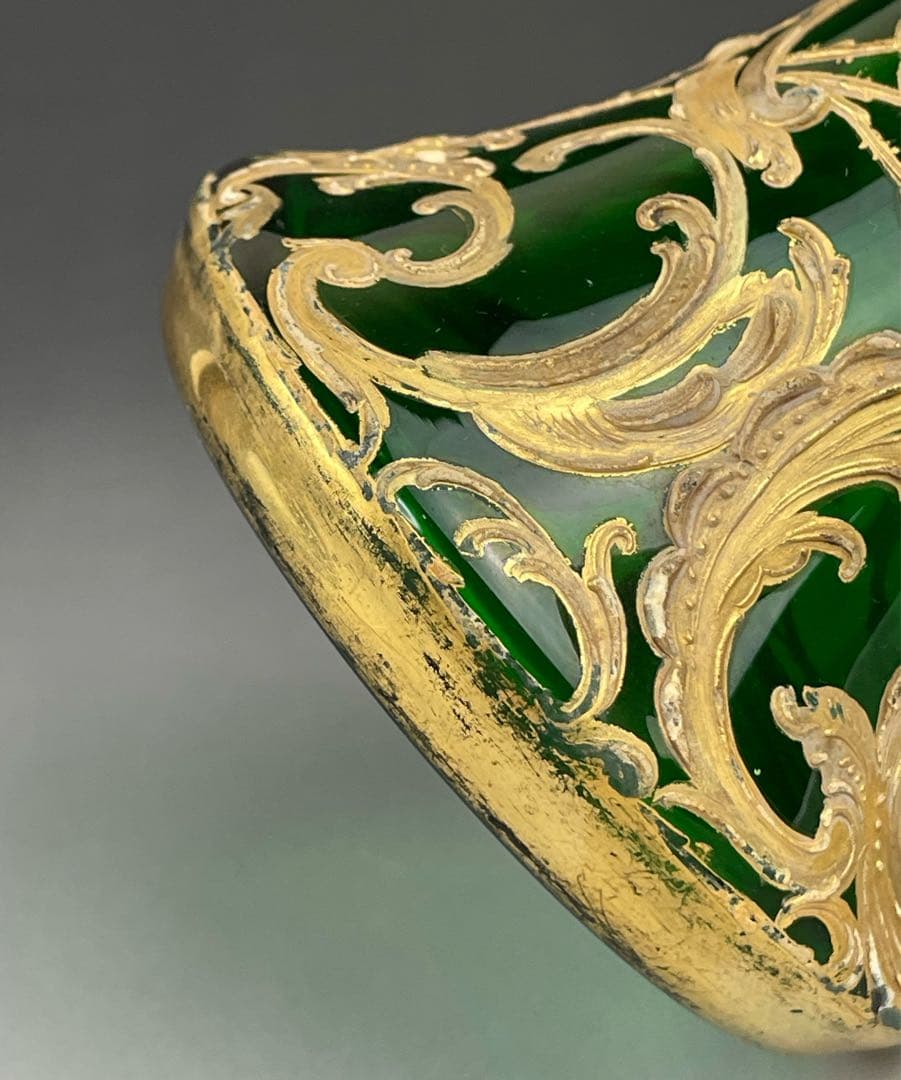 希少】モーゼル 23．8㎝ エナメル盛 金彩 金盛り 花瓶 水差し