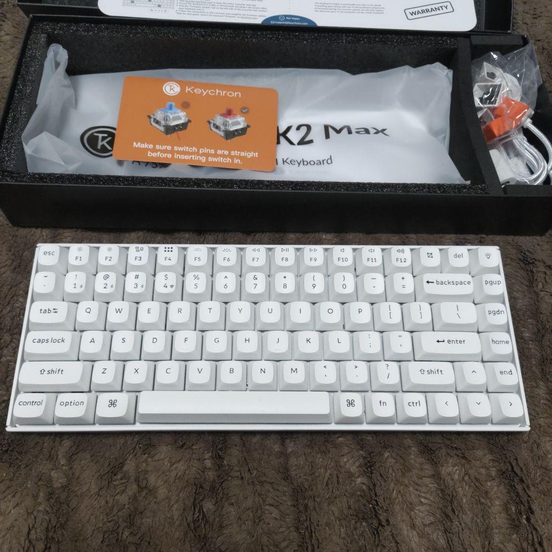 Keychron K2 Max QMK 白ホットスワップ/RGBスーパーバナナ - メルカリ