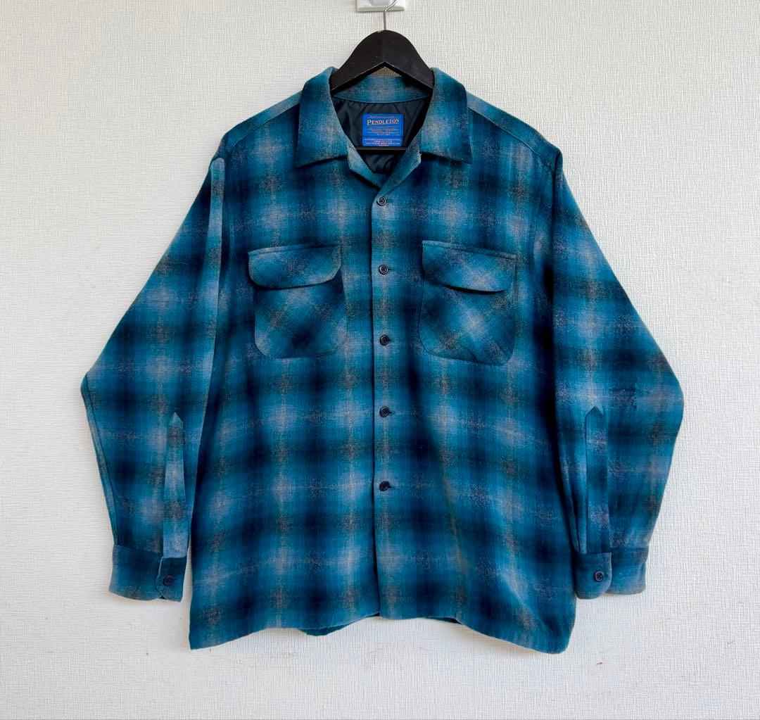 超超スペシャル 90s ペンドルトン オンブレ チェック シャツ L ターコイズ 早い者勝ち‼️ペンドルトン オンブレ チェック シャツ L ターコイズ