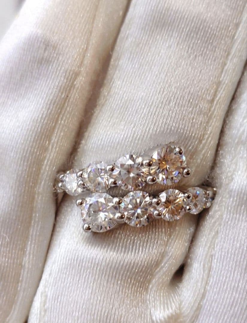 2531 最高級 モアサナイト リング ラウンド 粒 シルバー オープン 限定