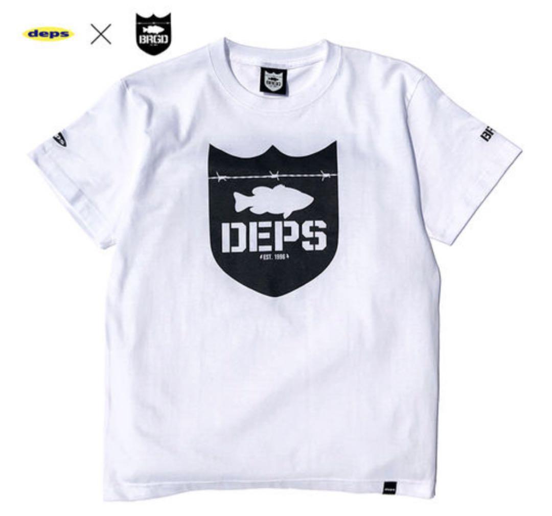 希少！限定！M！ホワイト！デプス×バスブリゲード ダブルネーム ロゴ Tシャツ 希少！限定！M！ホワイト！デプス×バスブリゲード ダブルネーム ロゴ T