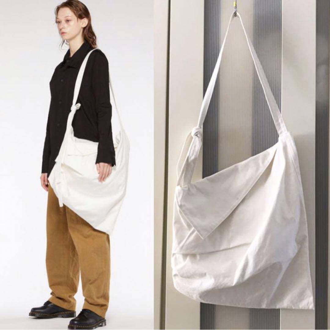 20AW ヨウジヤマモト Y’s キャンバスドレープショルダーバッグ ワイズ 白 20AW ヨウジヤマモト Y's キャンバスドレープショルダーバッグ ワイズ