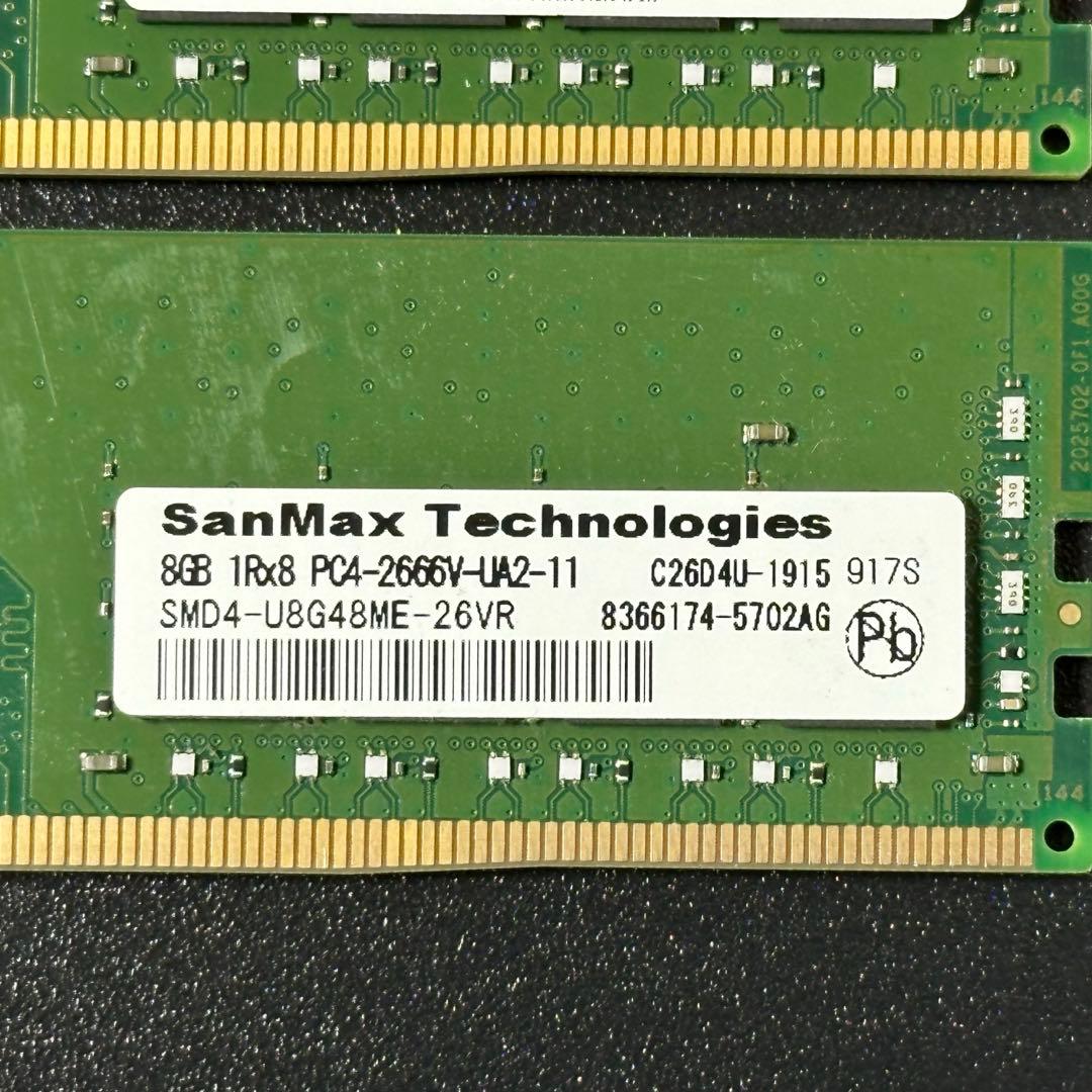 動作保証】DDR4-2666 16GB(8GB×2) SanMax 152 - メルカリ