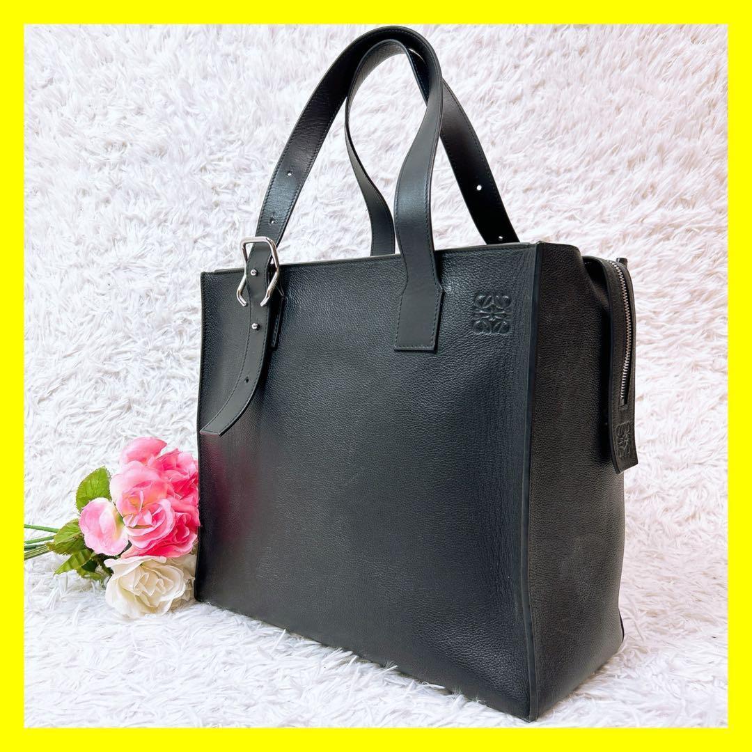 ロエベ トートバッグ バックル ジッパートート ソフトグレインカーフ