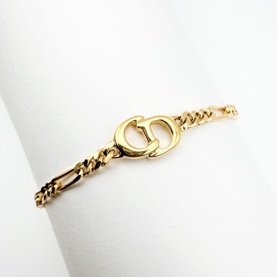 3062-2 極美品✨ Dior ブレスレット CD ロゴ ゴールド 希少 刻印