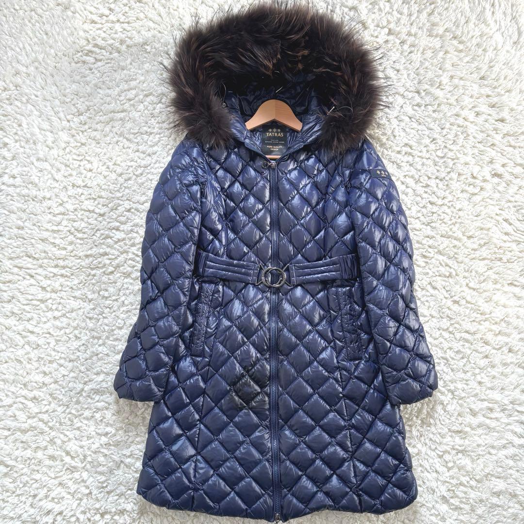 ぱどのん様専用 タトラス ダウンコート 紺 02 M ラクーンファー