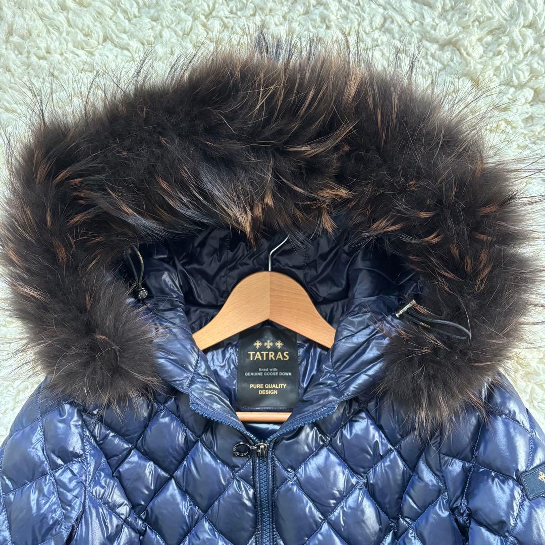 ぱどのん様専用 タトラス ダウンコート 紺 02 M ラクーンファー