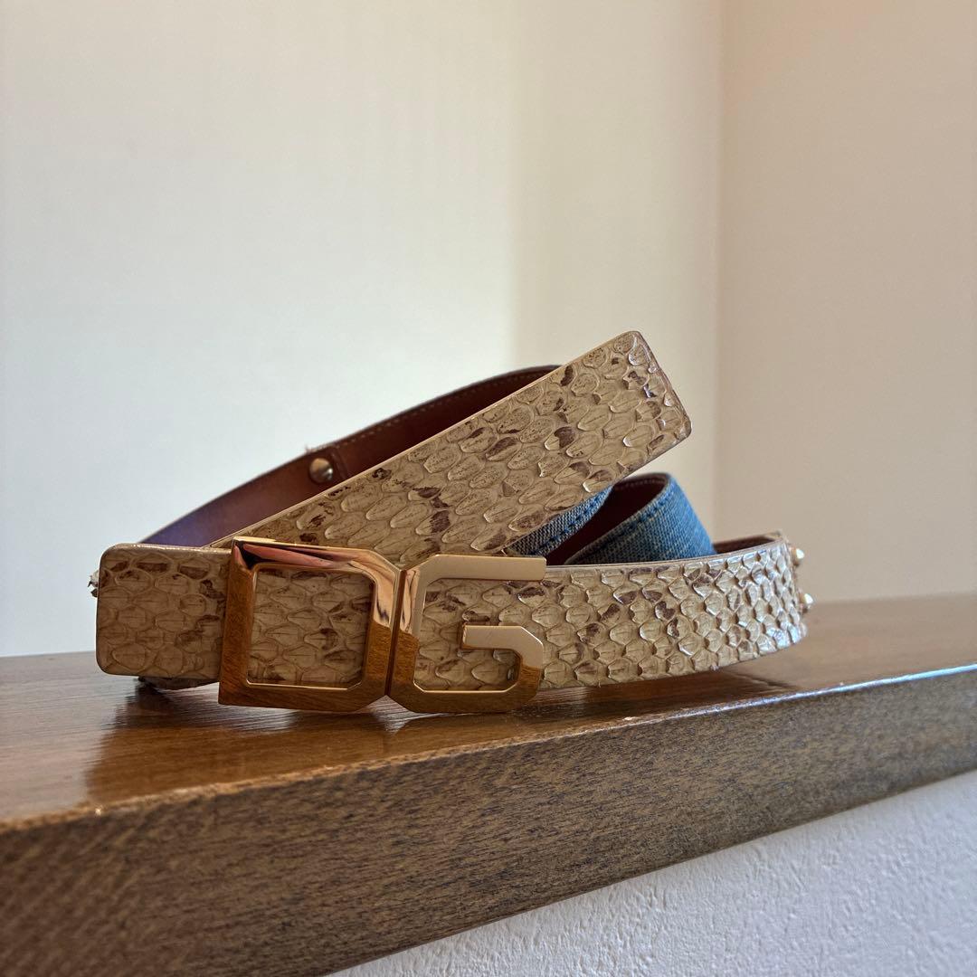 D&G 蛇柄 デニム ベルト85㎝ D&G 蛇柄 デニム ベルト85㎝ - メルカリ