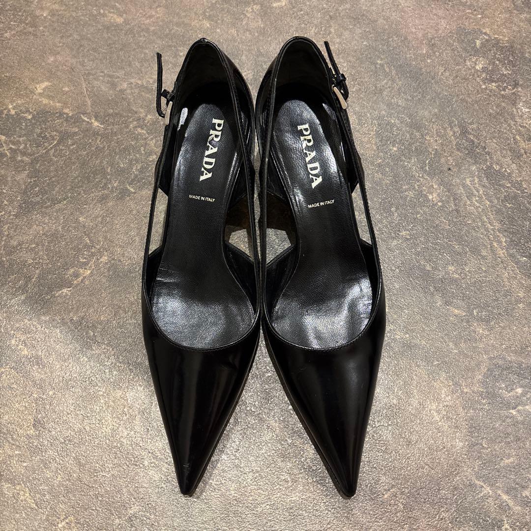 最終値下】PRADA ブラック ポインテッドトゥ ハイヒール