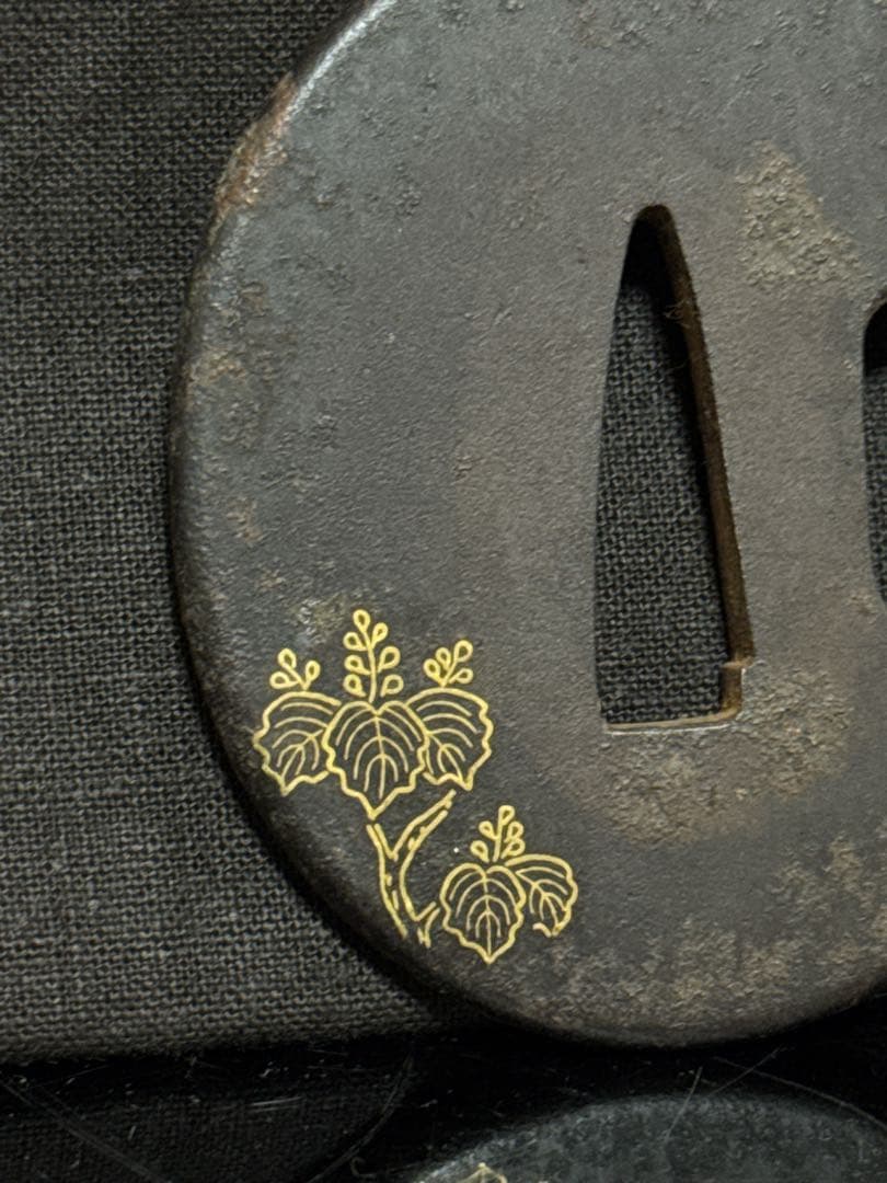 時代 古作 金銀象嵌 金象嵌 鍔 2点 武具 闘争具 - メルカリ 時代 古