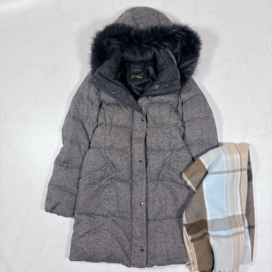 美品 23区 ダウンコート 3way ヘリンボーン シルク混 ファー 38 - メルカリ