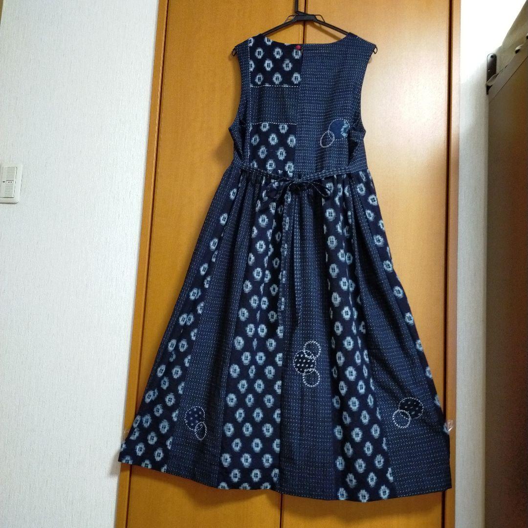 古布 着物リメイク 書生絣、久留米絣からパッチワークジャンパー