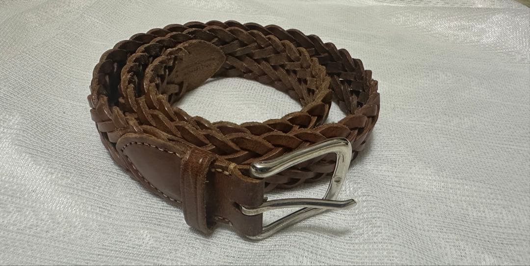 ま*る様 ホワイトハウスコックス　メッシュベルト レザー　英国製　ブラウン LEATHER BELT COLLECTION | FRAME フレーム公式