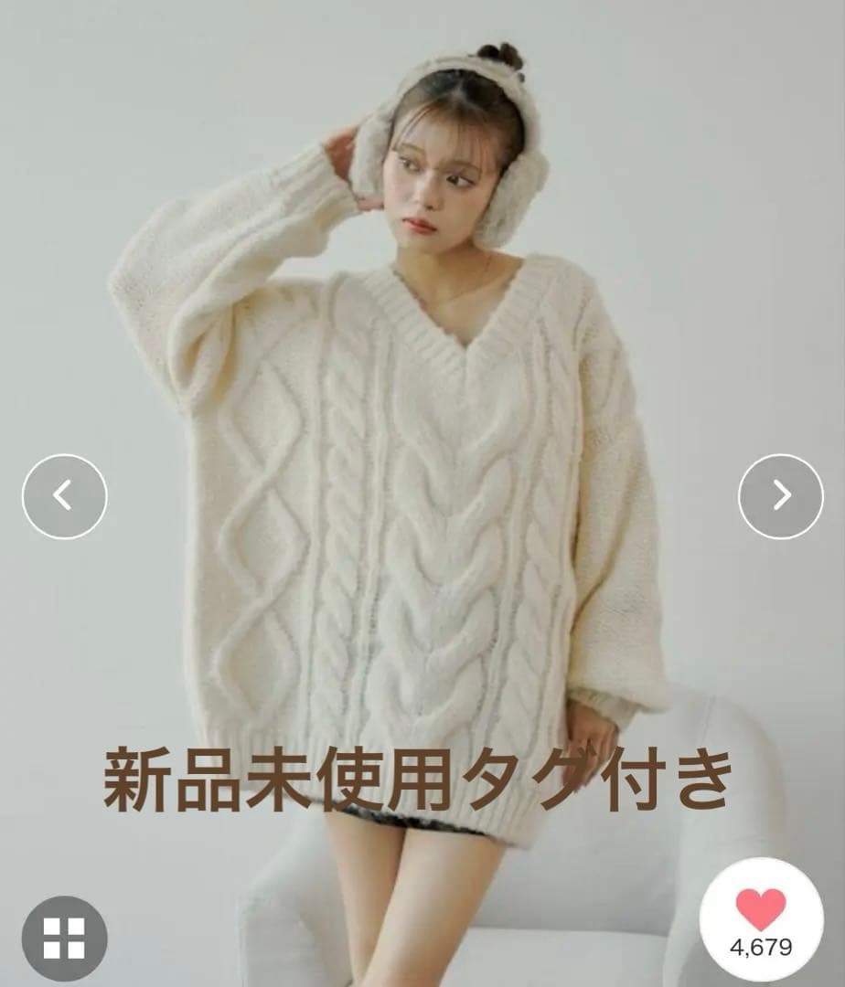 CHICO ケーブルVルーズニットワンピース - メルカリ