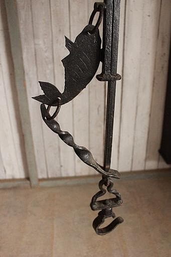 u*d様 古い鉄製の自在鉤 最長210㎝ 吊り下げ フック 囲炉裏