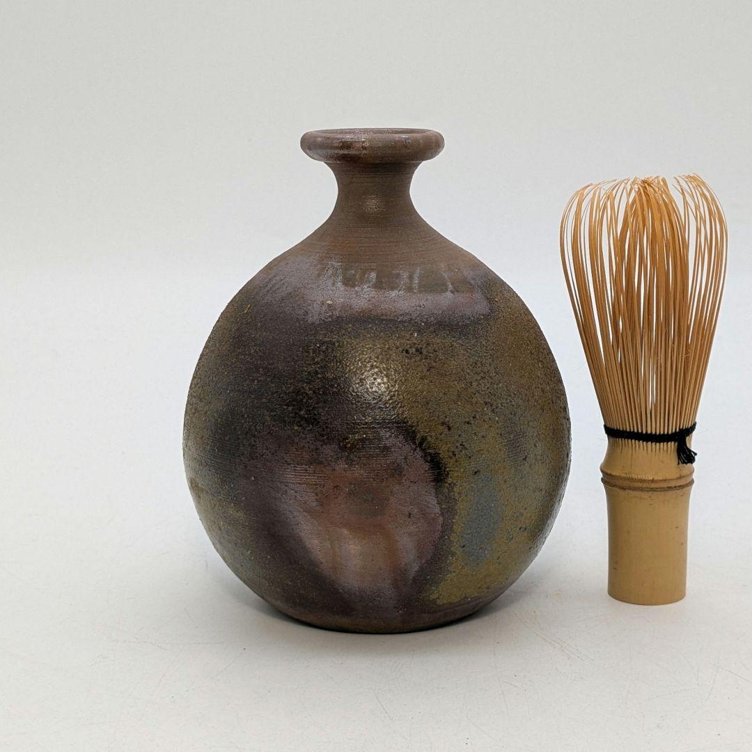 行吉学 備前焼 ゴマ窯変徳利 共箱共布栞 とっくり 酒器 食器 一輪挿し