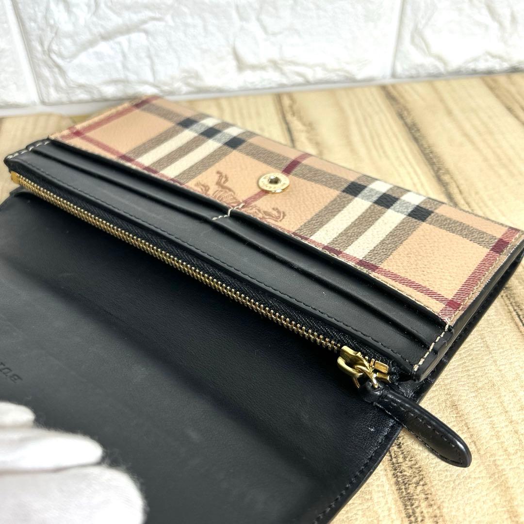 ✨美品✨バーバリー ノバチェック ホースロゴ 長財布 箱付き - メルカリ