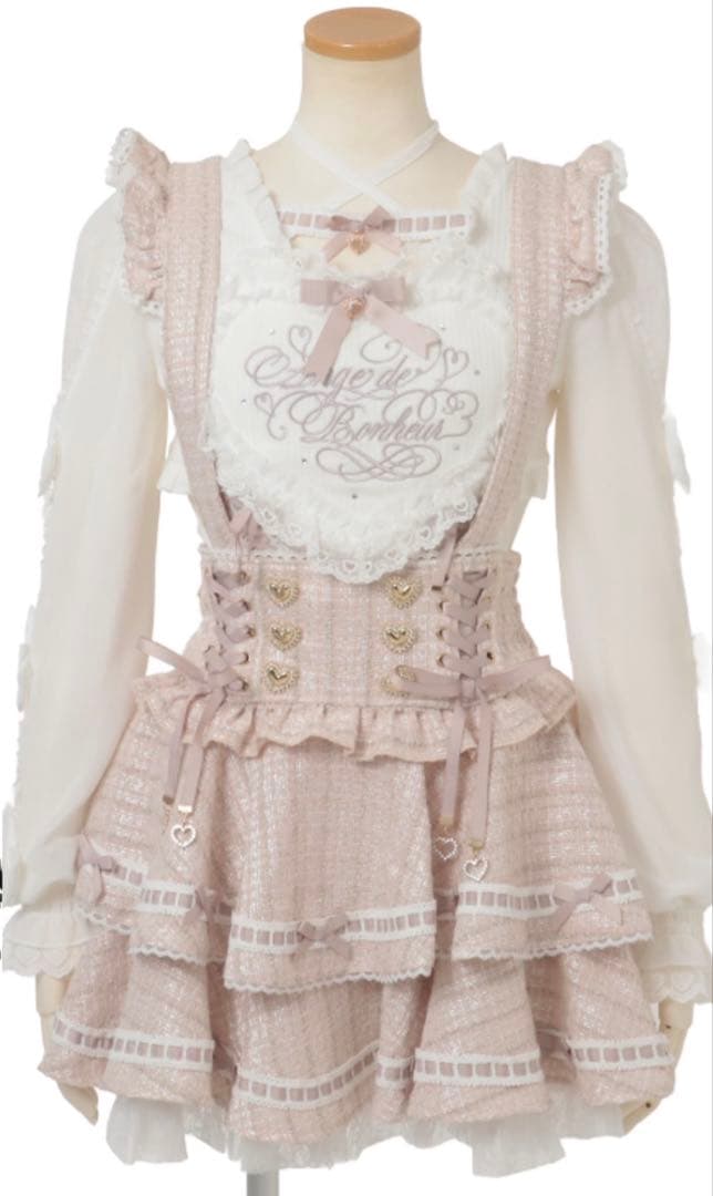 フリルハートリボンスリーブトップス ピンク - メルカリ