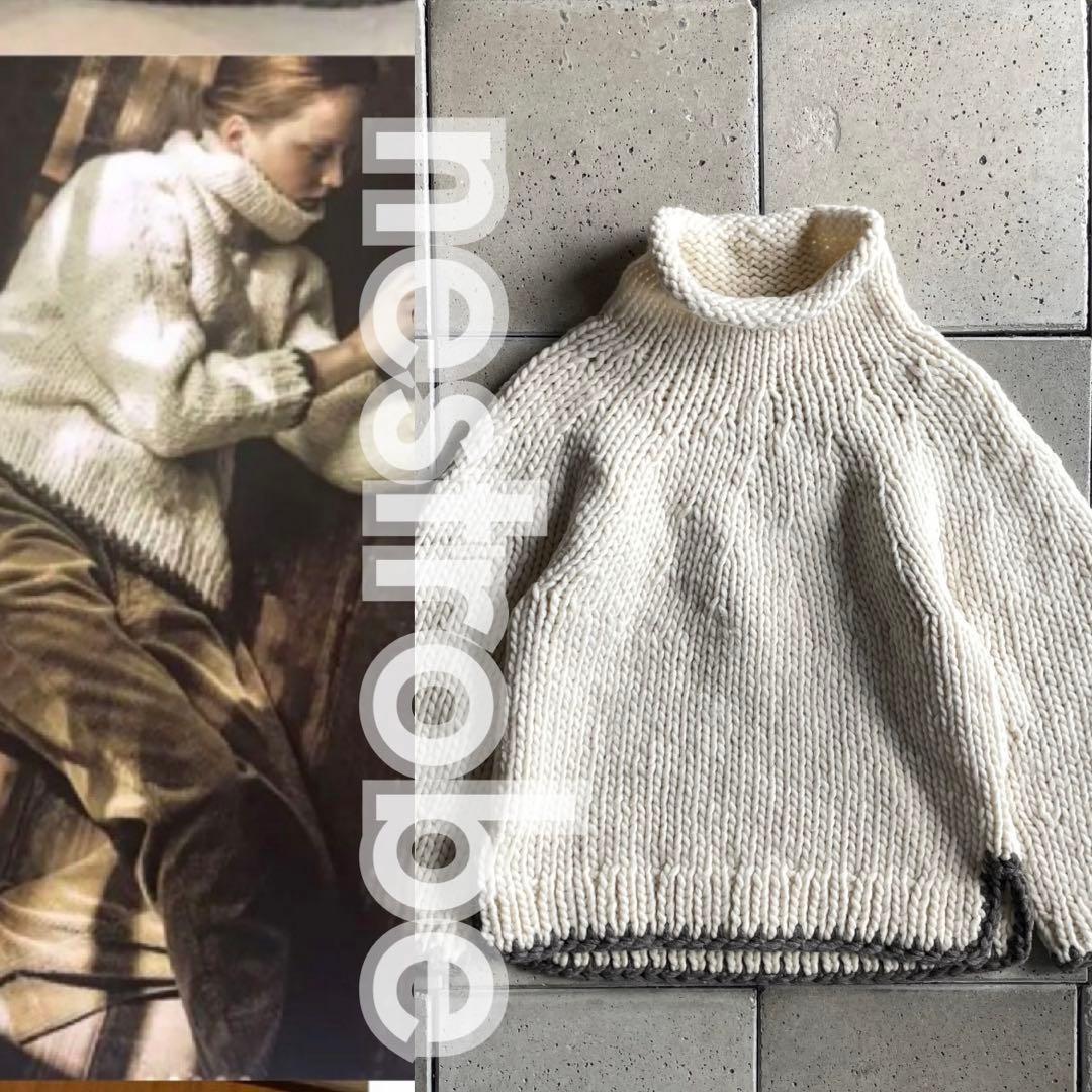 nestrobeネストローブ ペルーウール ハンドメイド ボトルネック ニット