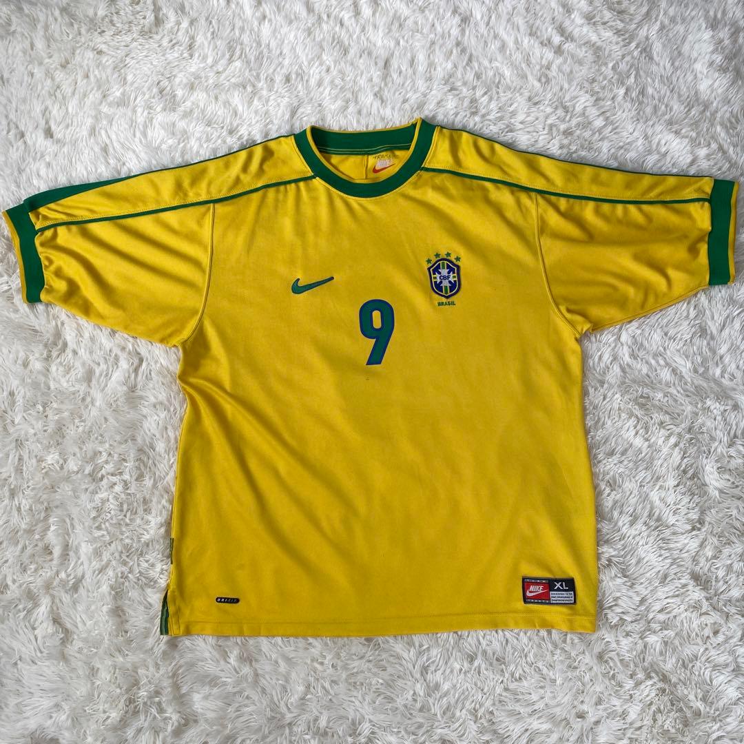 ナイキ】 ブラジル代表 ロナウド 98フランスW杯 当時物 イギリス製 XL