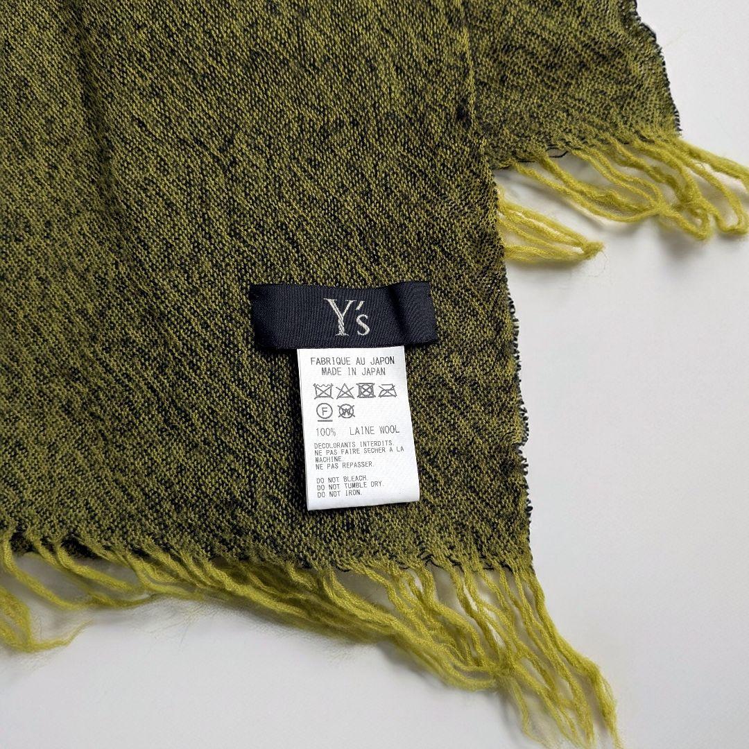 Y's ヨウジヤマモト ウール100％ 3枚繋ぎ 配色切替 マフラー ストール