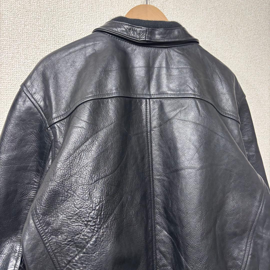 アメリカ古着 レザージャケット キルティング 本革 L相当 3575