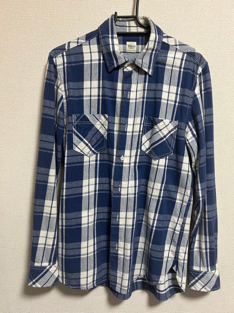 Ron Hermanネイビーとホワイトのチェックネルシャツ S