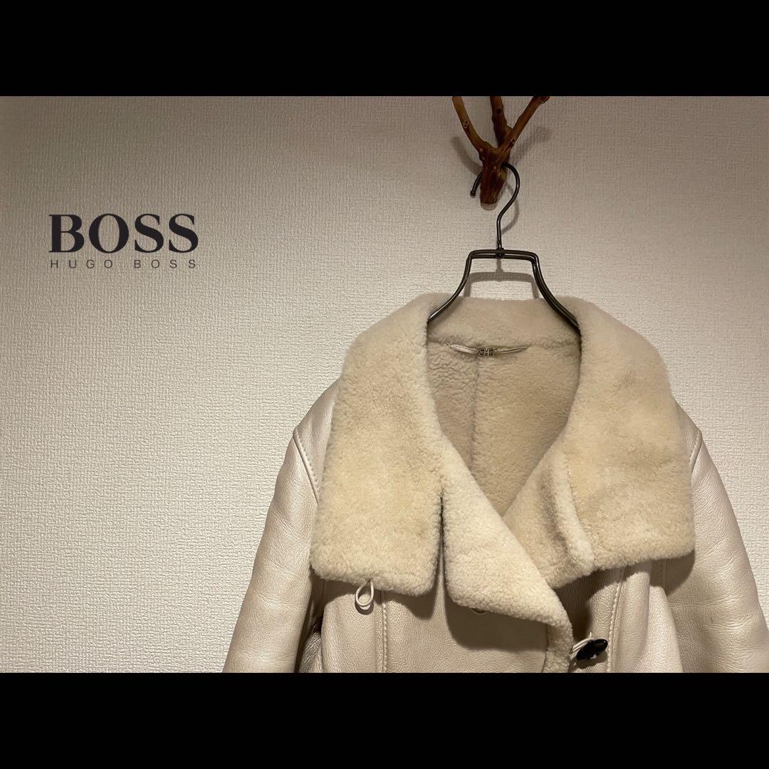 HUGO BOSS ムートン ライダース ジャケット / ヒューゴ ボス レザー