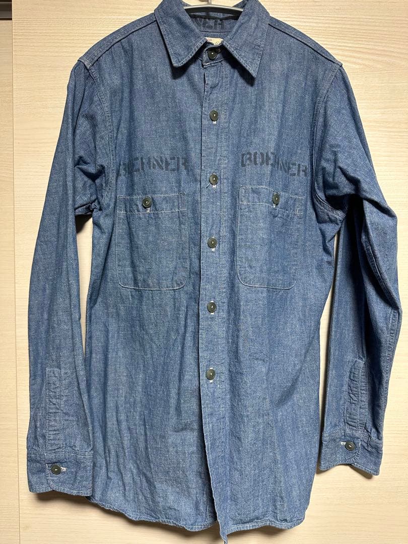 WAREHOUSEウエアハウス シャンブレー シャツ プリント ダックディガー 楽天市場】ウェアハウス WAREHOUSE 長袖 スタンドカラー シャンブレー