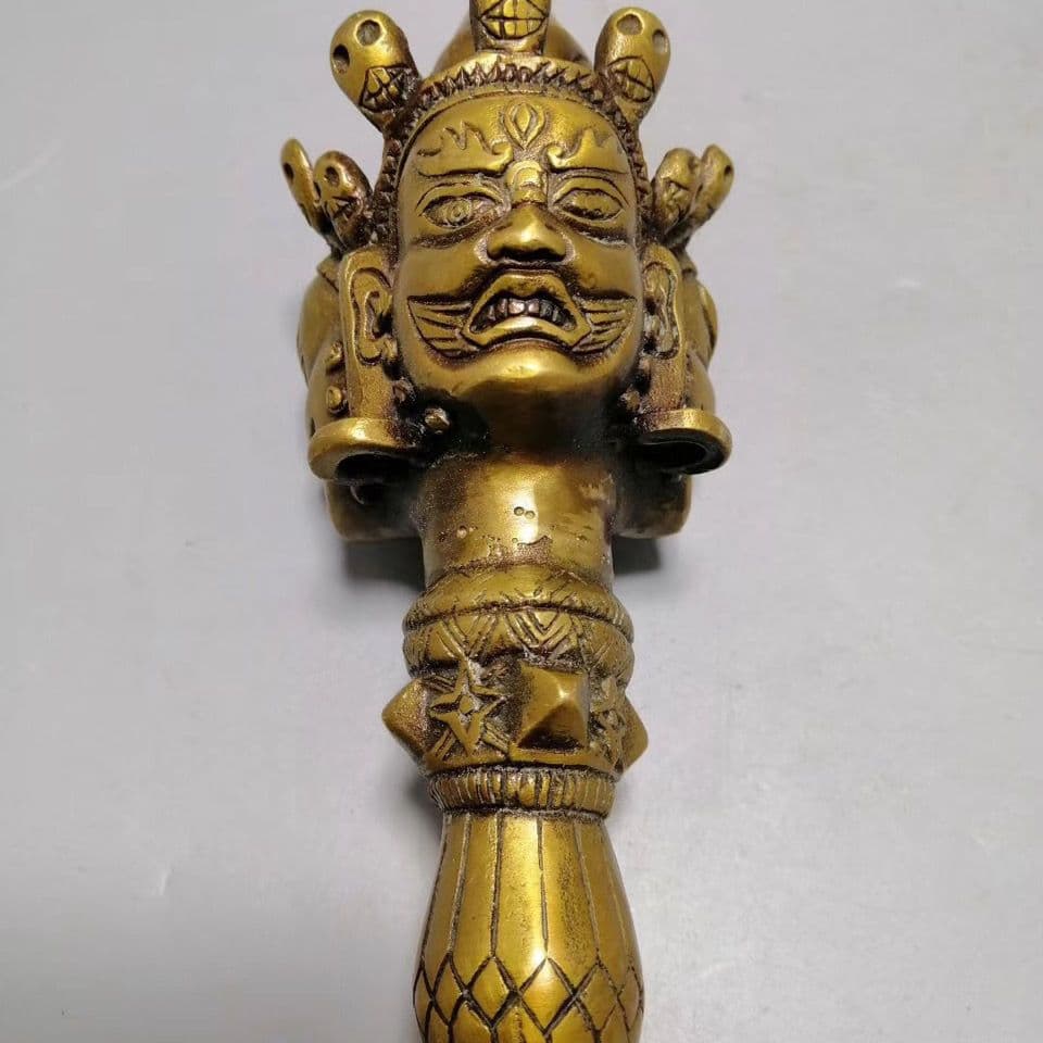 仏教美術 法器 馬頭明王三面普巴杵 降魔杵 辟邪 開運 風水招財 置物