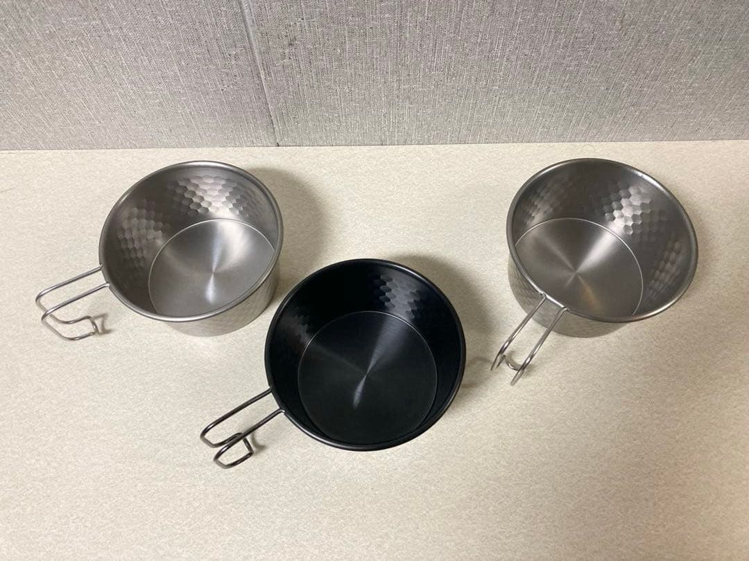 AEND 350 エンドシェラカップ 3個セット チタンシェラカップ 黒酸化