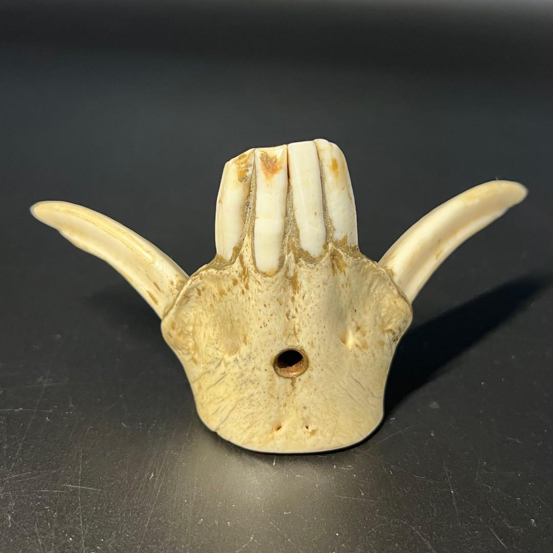 ◎古道具 庵々◎江戸-明治期 獣牙根付□提げ物山伏猟師魔除け呪物