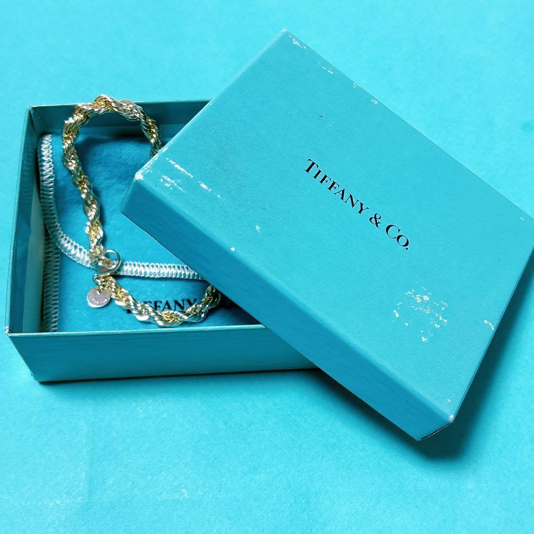 【極美品】18.5cm ティファニー ツイストコンビブレスレット 925/750