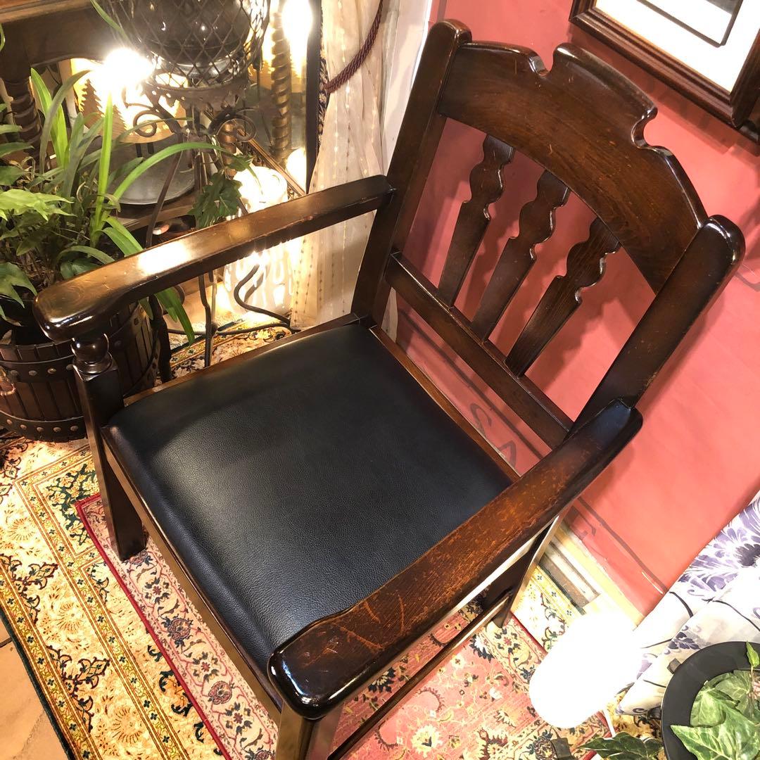 我妻直子 　80’sヴィンテージ ブナ無垢　アンティークアームチェア