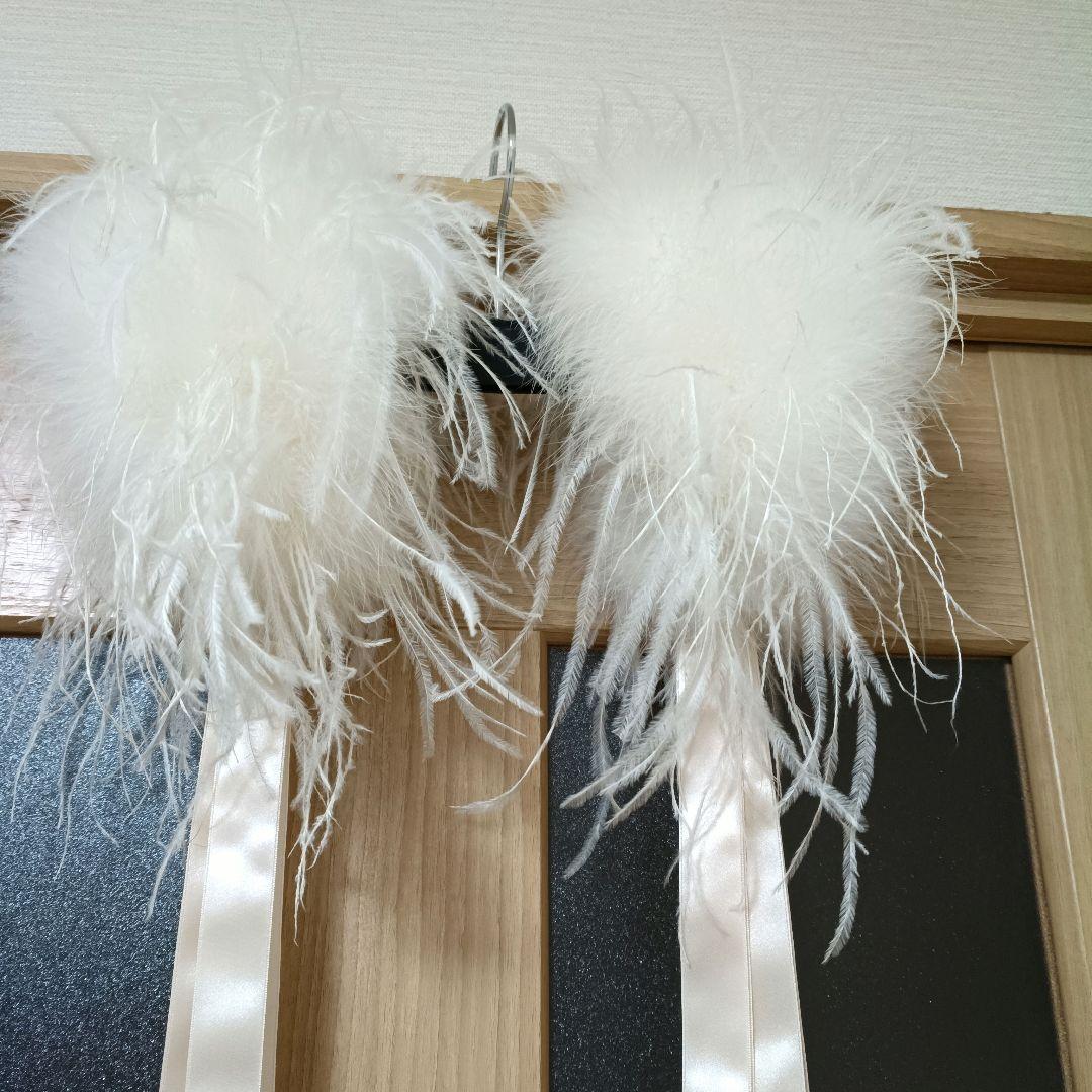 C品 オーストリッチ羽バングル&リボンフロート - メルカリ