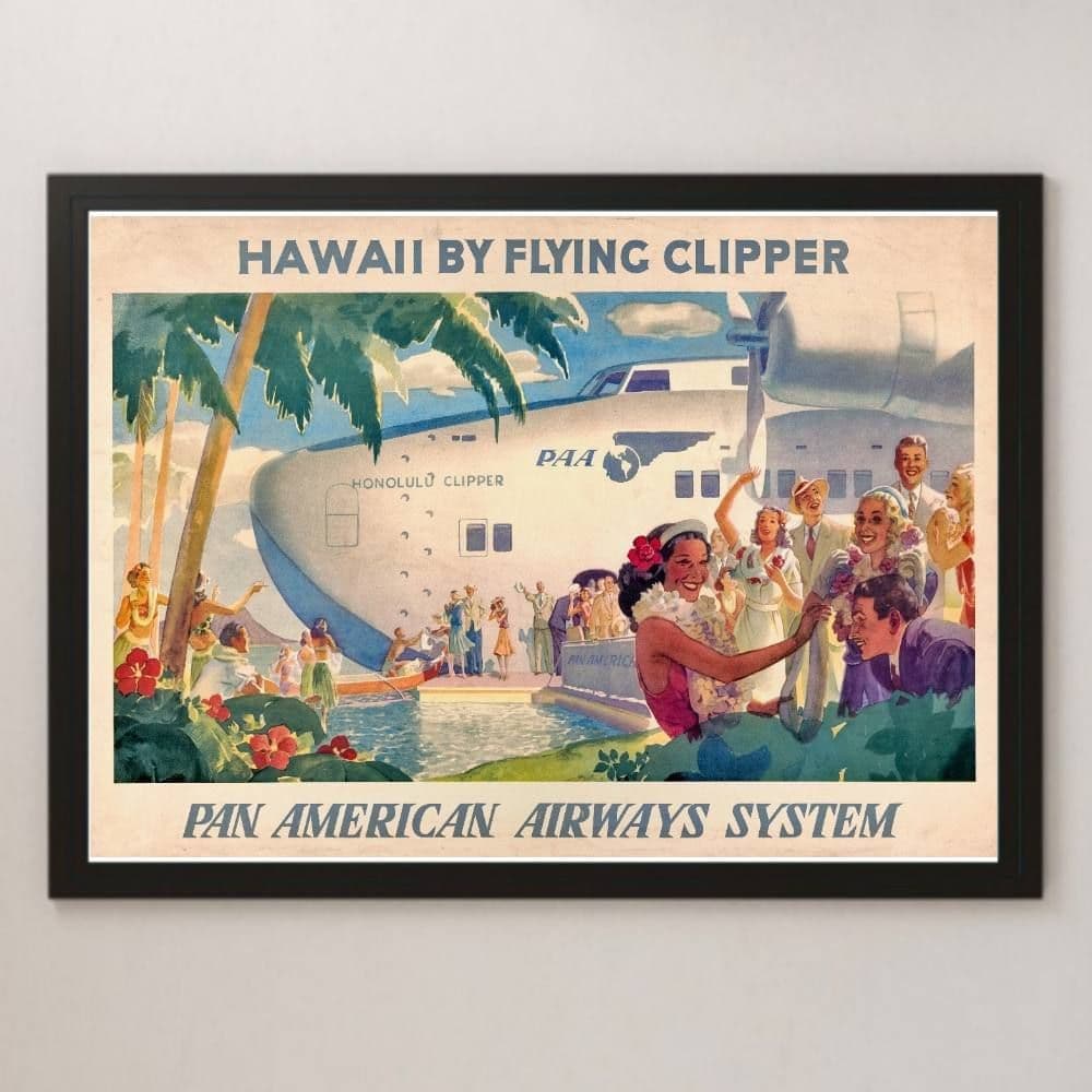 HAWAII ハワイ エアライン広告 イラスト アート 光沢 ポスター A3 ⑤
