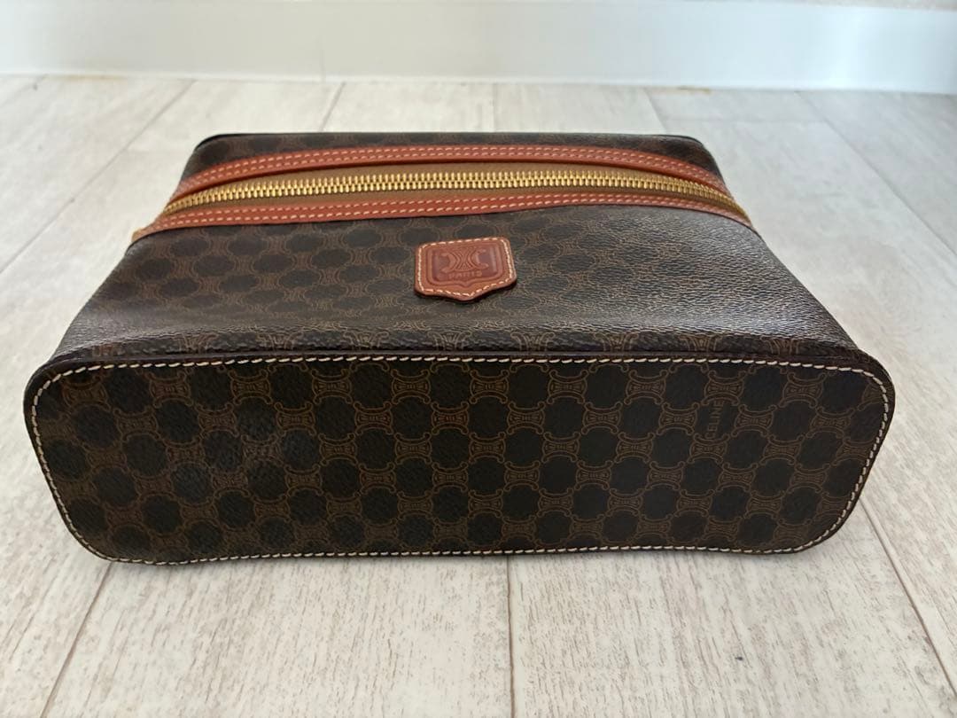 CELINE セリーヌ トリオンフ バニティバッグ マカダム PVC ブラウン