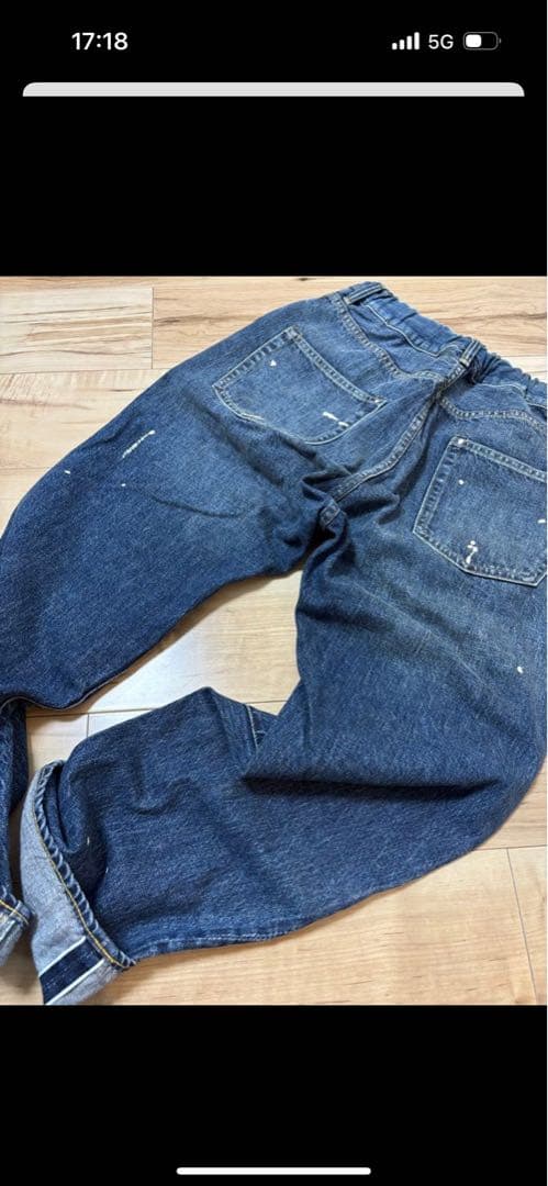 DENIMDUNGAREE 刺繍ペンキ飛ばしデニムパンツ - メルカリ